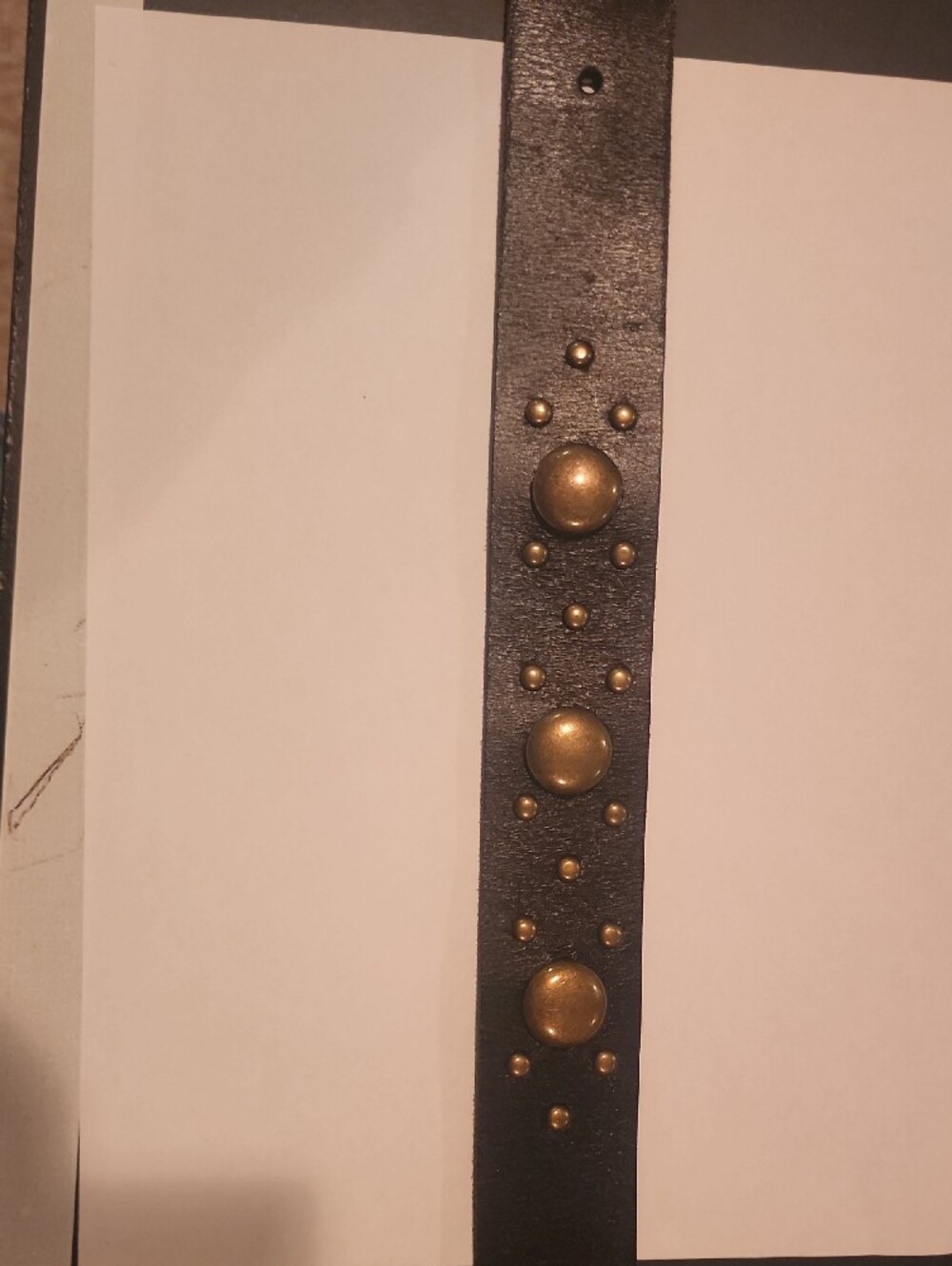 Ralph Lauren Black Leather Belt with Brass Buckle and Studs- vintage - Picture 3 of 11